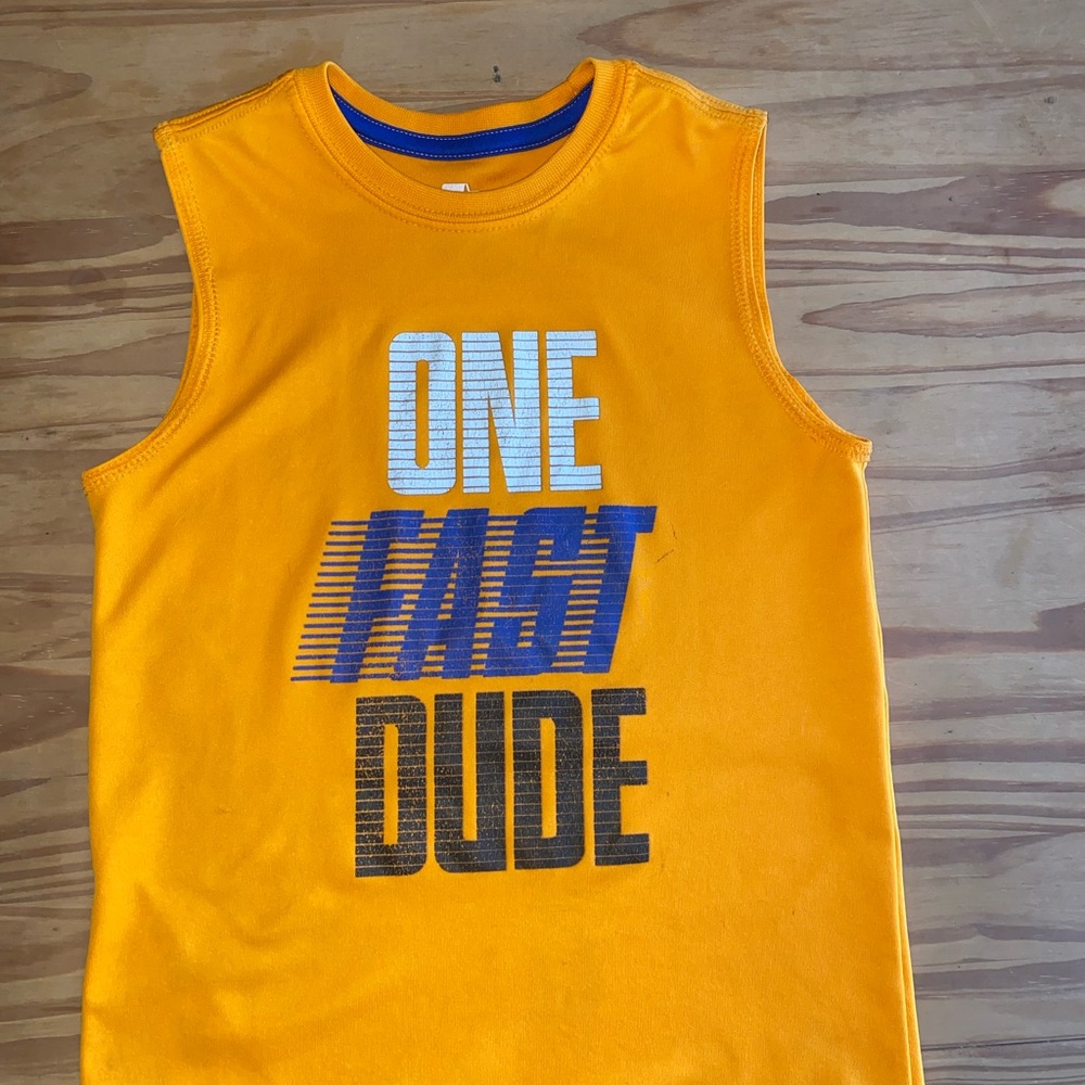 STARTER Kids Orange Tank Top - One Fast Dude size 6/7